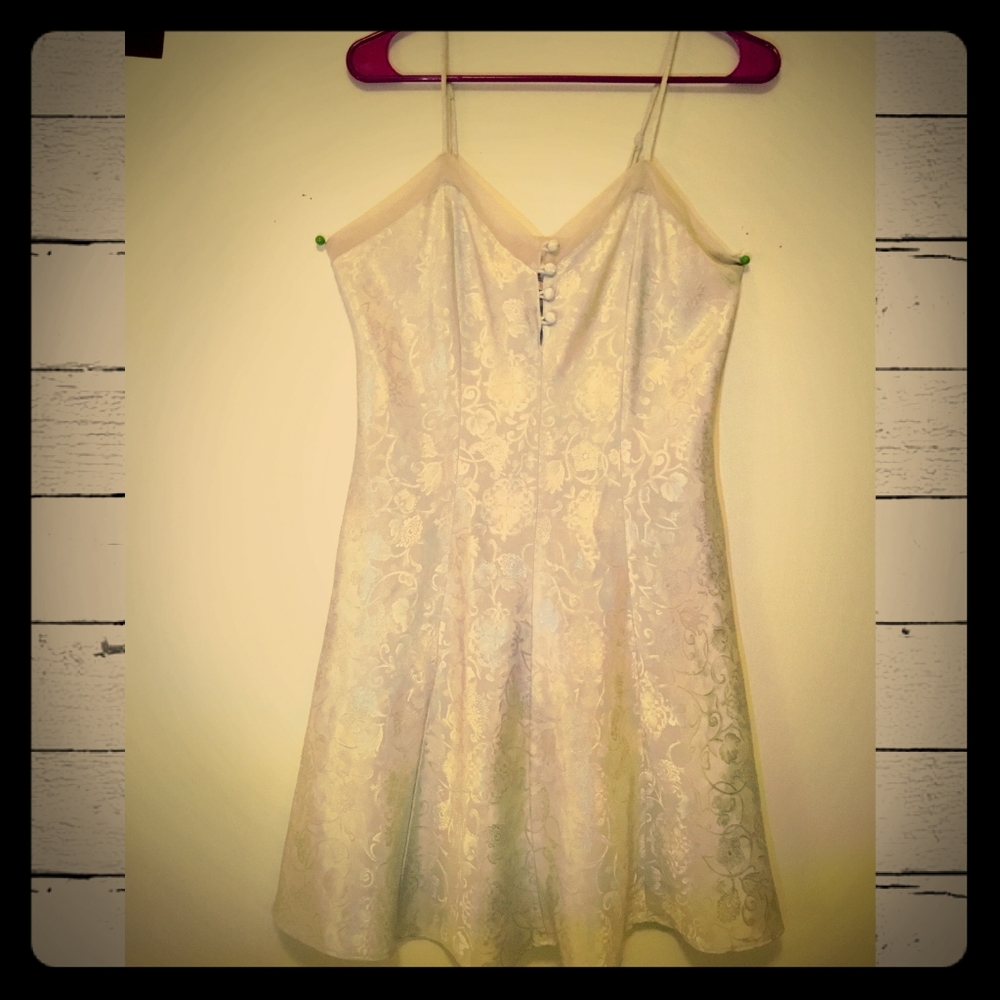 Adonna Vintage Nighty Slip Dress Light Blue Silky